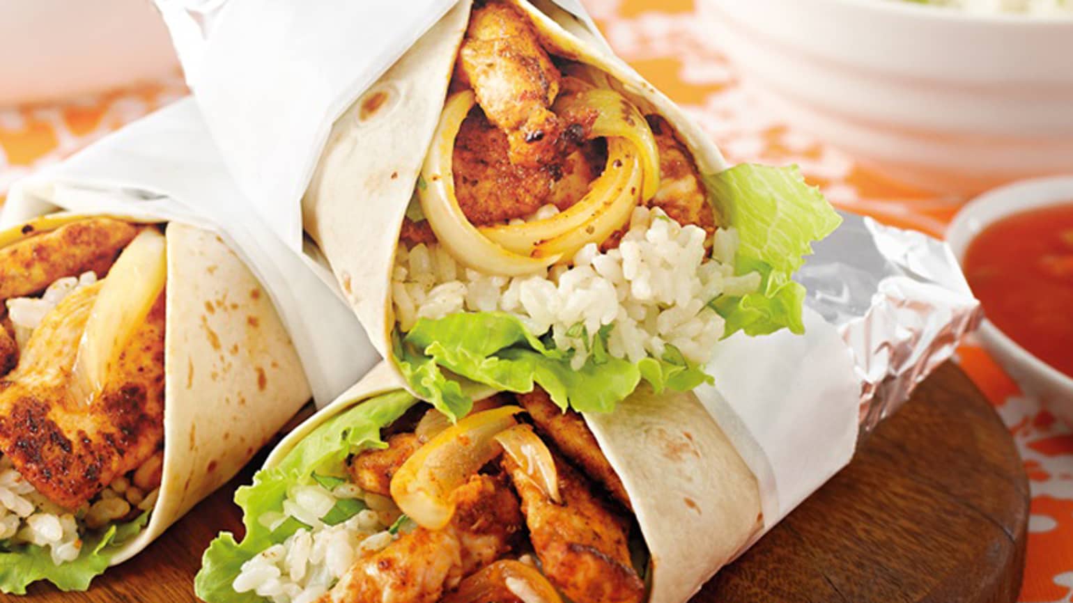 Chicken Burritos with Mexican Rice Recipe